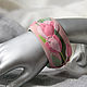 Order Flower bracelet Pink tulips polymer clay wide. AleksPolymer. Livemaster. . Bead bracelet Фото №3