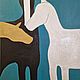 Картина Фактурные лошади холст 50х70 в стиле Минимализм, Картины, Нижний Новгород,  Фото №1