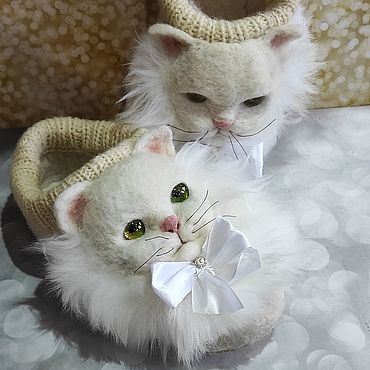 Обувь ручной работы. Ярмарка Мастеров - ручная работа Тапочки домашние котики. Handmade.
