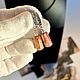 Серебряные серьги с агатом тёплого оттенка, Серьги классические, Краснотурьинск,  Фото №1