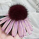 Echinacea Purple Leather and Fur Brooch. Brooches. medwedkoLeather. My Livemaster. Фото №4