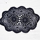  Черная вязаная крючком винтажная салфетка - окрашена вручную. Винтаж. Crochetvintage. Интернет-магазин Ярмарка Мастеров.  Фото №2