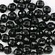 Glass beads rondel 6*8 mm, faceted black beads with a cut, Beads1, Ekaterinburg,  Фото №1