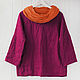 Oversize blouse made of cherry linen. Blouses. LINEN & SILVER ( LEN i SEREBRO ). Интернет-магазин Ярмарка Мастеров.  Фото №2