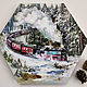 Winter Express - oil painting with a train on canvas, Pictures, Moscow,  Фото №1