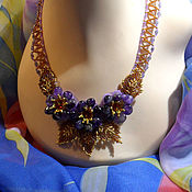 Свадебный салон handmade. Livemaster - original item necklace wedding: Necklace: Amethyst bouquet. Handmade.
