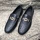 Genuine ostrich leather moccasins, in black, Moccasins, St. Petersburg,  Фото №1
