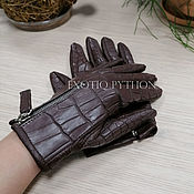 Аксессуары handmade. Livemaster - original item Crocodile leather gloves. Handmade.