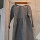 Order Dress for girls linen children's gray. molinialife. Livemaster. . Childrens Dress Фото №3