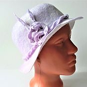 Аксессуары handmade. Livemaster - original item hats: Lilac wool hat. Handmade.
