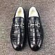 Men's loafers with fur, genuine crocodile leather, in black!, Loafers, St. Petersburg,  Фото №1