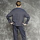 The women's business pant suit linen blue herringbone. Suits. Voielle. My Livemaster. Фото №4