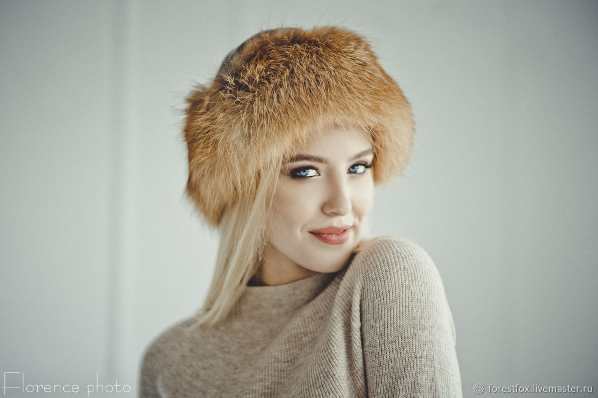 red fox fur trapper hat