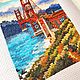 Заказать Вышивка "Golden gate bridge". Мастерская Юлии Велигодской. Ярмарка Мастеров. . Картины Фото №3