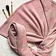 100% Classic large pink wool scarf in grey. Scarves. hitwool (hitwool). My Livemaster. Фото №5