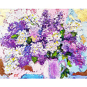 Картины и панно handmade. Livemaster - original item Painting lilac with potala 