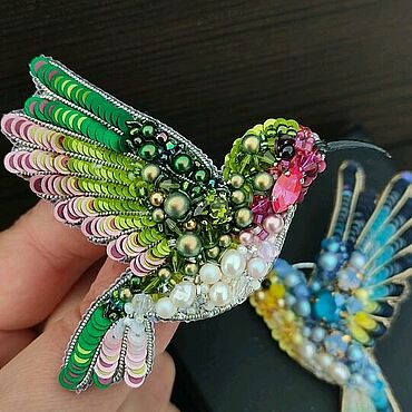 Украшения ручной работы. Ярмарка Мастеров - ручная работа Брошь "Колибри". Handmade.