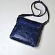 Blue leather bag with pockets. Crossbody bag. J.P.-Handmade Designer Bags. My Livemaster. Фото №5