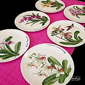 Посуда handmade. Livemaster - original item Painted porcelain Plate Orchid Collection. Handmade.