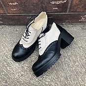 Обувь ручной работы handmade. Livemaster - original item London shoes ivory/black. Handmade.