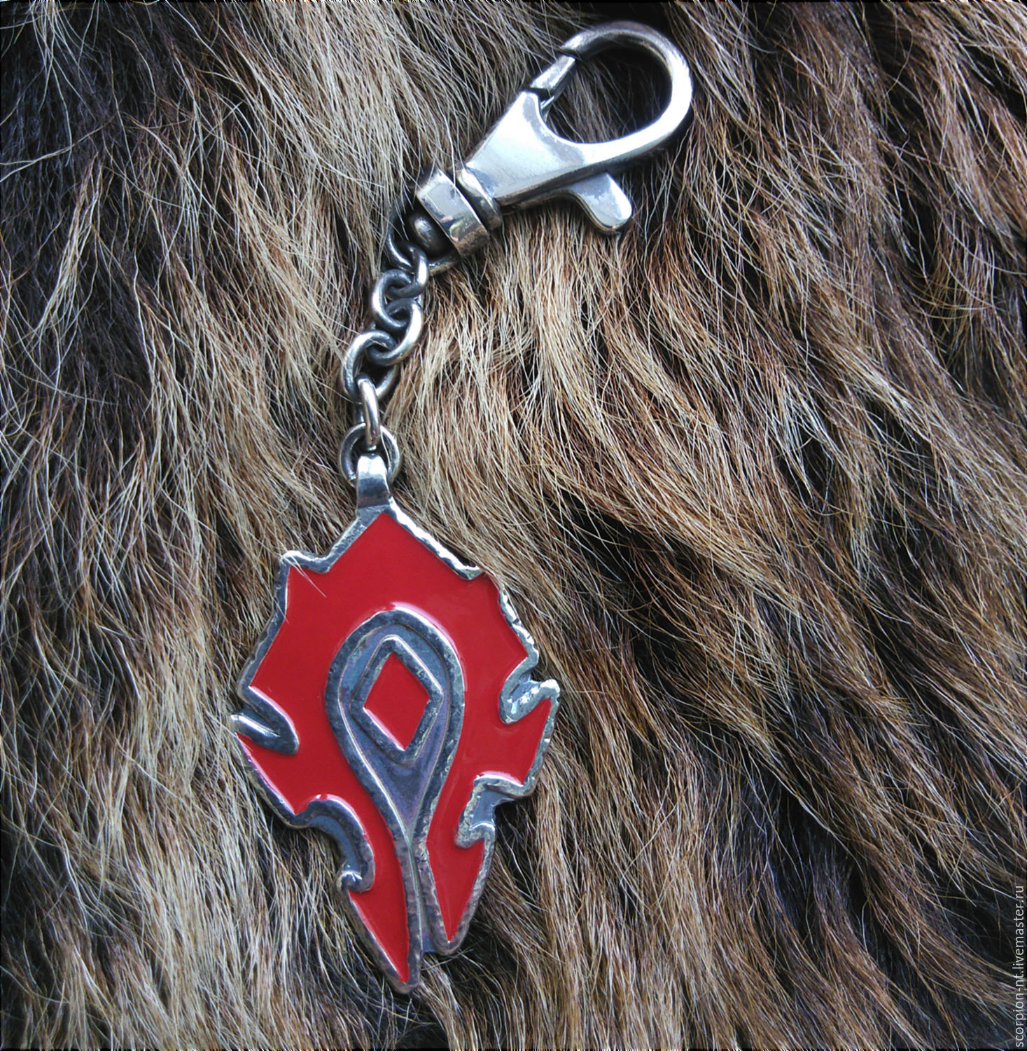 Брелок Warcraft "For the Horde" серебро 925