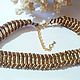 Choker necklace made of beads Golden waves, Chokers, Podolsk,  Фото №1