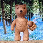Куклы и игрушки handmade. Livemaster - original item Felt toy bear with a basket. Handmade.
