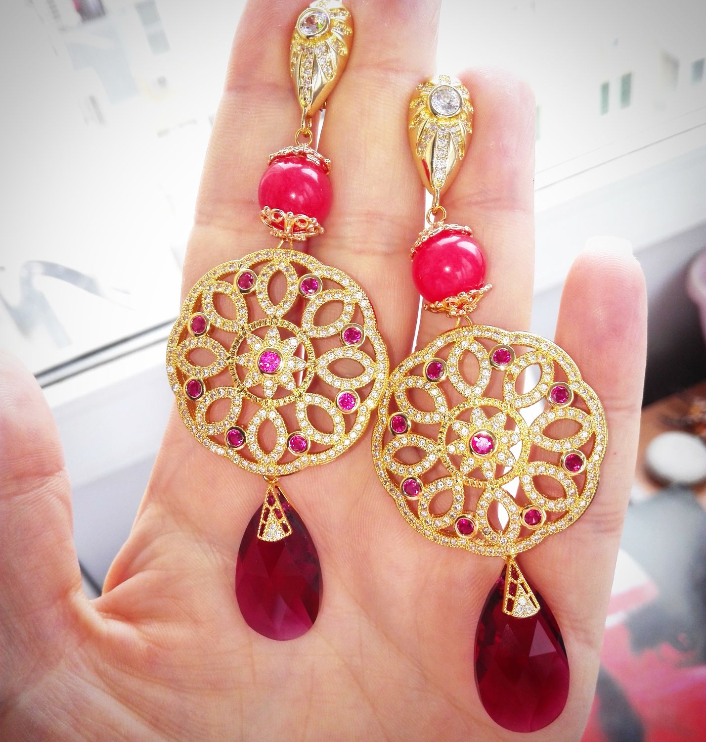 Серьги с кристаллами Swarovski