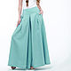 Mint skirt-trousers made of 100% linen, Skirts, Tomsk,  Фото №1