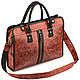 Кожаная деловая сумка "Юстин" (рыжий антик). Классическая сумка. Кожинка. Ярмарка Мастеров.  Фото №6