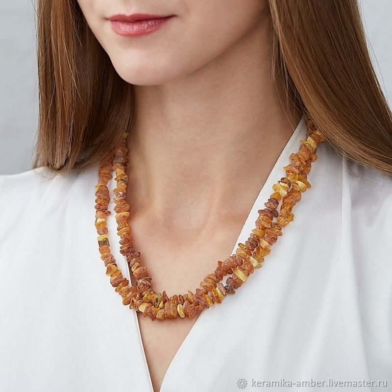 Beads made of raw amber long healing 1 meter, Beads2, Kaliningrad,  Фото №1