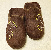 Обувь ручной работы handmade. Livemaster - original item Felted Slippers Dried flowers. Handmade.