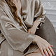 Robe made of natural silk in the color of coffee with milk. Robes. Delicate Clothing Store (Daria). My Livemaster. Фото №5