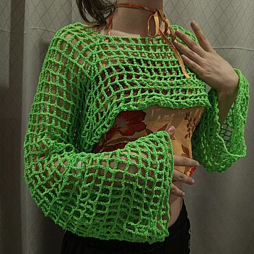 Одежда женская ручной работы. Ярмарка Мастеров - ручная работа Кофта - сетка. Handmade.