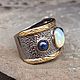 Кольцо с опалом и сапфирами, серебро 925. Кольца. JewelryStudioGem. Ярмарка Мастеров.  Фото №4