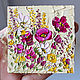 Magnet with bright pink and yellow roses Miniature painting with flowers, Pictures, Chelyabinsk,  Фото №1