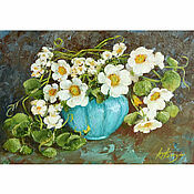Картины и панно handmade. Livemaster - original item Oil painting anemone flowers 
