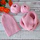 Set hat Snood in pale pink, Caps, Krasnoyarsk,  Фото №1