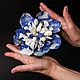 Скульптура «Blue Peony” настенный-настольный декор фарфор ручной работ, Скульптуры, Пермь,  Фото №1