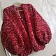 Кардиган красный ручная работа,шерсть cardigan. Кардиганы. ВЯЗАНЫЕ ПАЛЬТО,КАРДИГАНЫ, ШЕРСТЬ (ilonochka20). Интернет-магазин Ярмарка Мастеров.  Фото №2