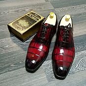 Обувь ручной работы handmade. Livemaster - original item Men`s shoes, classic alligator leather, in red.. Handmade.