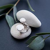 Earrings "Moony" (silver, enamel)