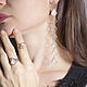 Узкое позолоченное кольцо Капля перламутра из серебра 925 пробы. Кольца. JEWELRY MARKET. Ярмарка Мастеров.  Фото №6