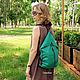 Заказать Кожаный рюкзак, Оригами Домик, женский зеленый рюкзак. TwinSkin. Ярмарка Мастеров. . Рюкзаки Фото №3