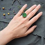 Украшения handmade. Livemaster - original item Silver ring with uvarovite (green garnet). Handmade.