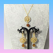 Украшения handmade. Livemaster - original item Jewelry sets: Chain with pendant and earrings. Handmade.