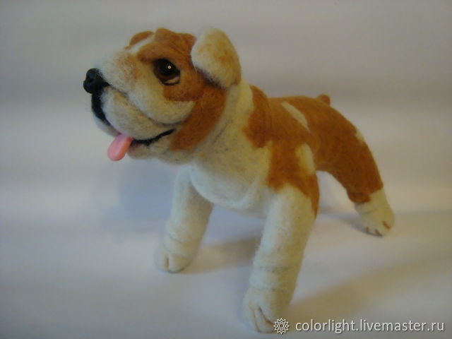 Bulldog Athena. The toy is made of wool, Felted Toy, Zelenograd,  Фото №1