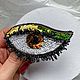 Брошь глаз из бисера. Брошь-булавка. VS_handmade. Ярмарка Мастеров.  Фото №4