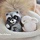 Raccoon felted Brooch. Brooches. Felt toy fromKristina Antropova. My Livemaster. Фото №6