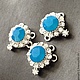 Connector with blue crystal art.2-74 and cubic zirconia coated with gray, Connectors, Blagoveshchensk,  Фото №1